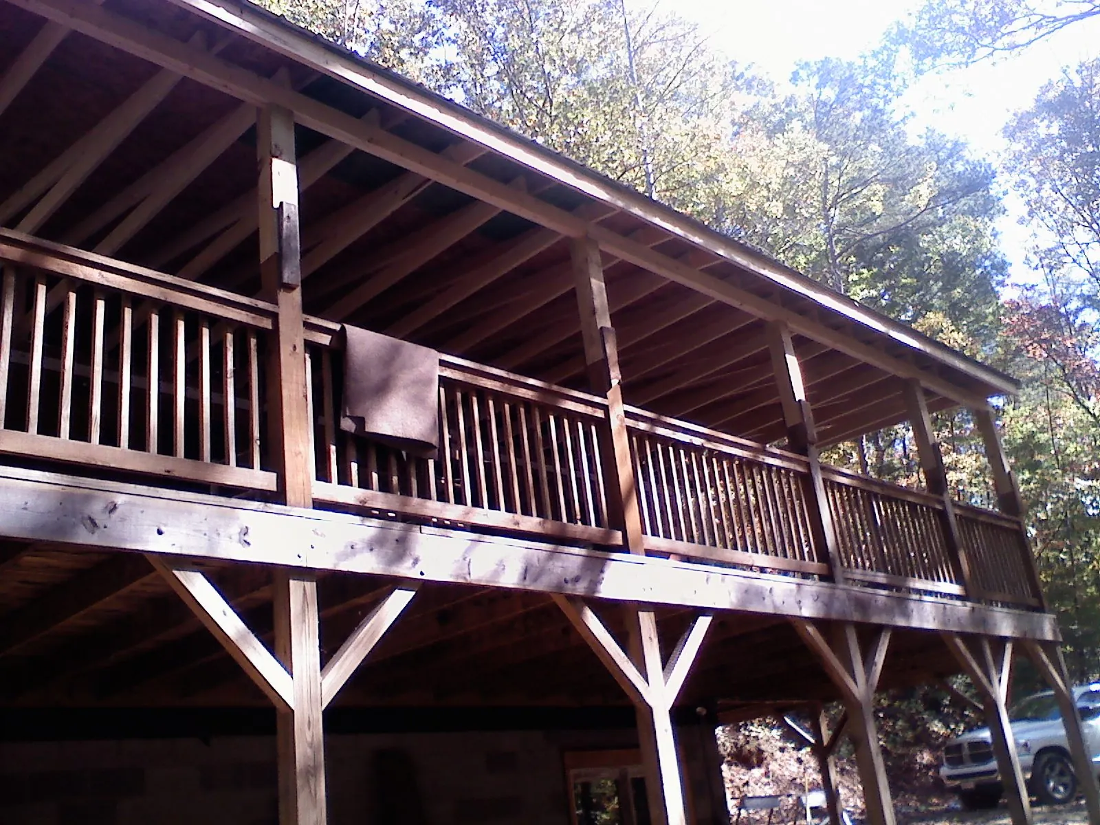 Timber framing under a new elevated porch and deck — Roof Leak Repair in Decker by Roofing Brothers